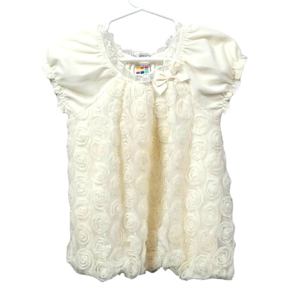 healthtex Cream Lace Dress/Top w/‎ Rosettes & Accent Bow 18-24 Months